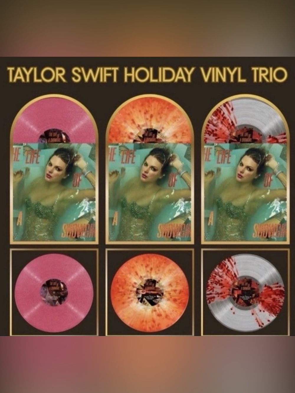 Taylor Swift - The Life of a Showgirl - Holiday Vinyls - Set Of 3